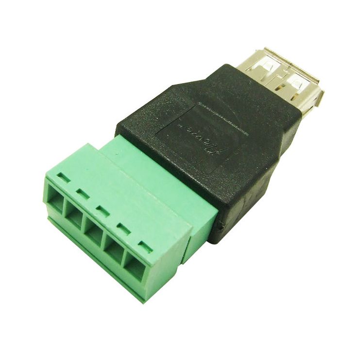 USB-A connector female met schroef terminals 02